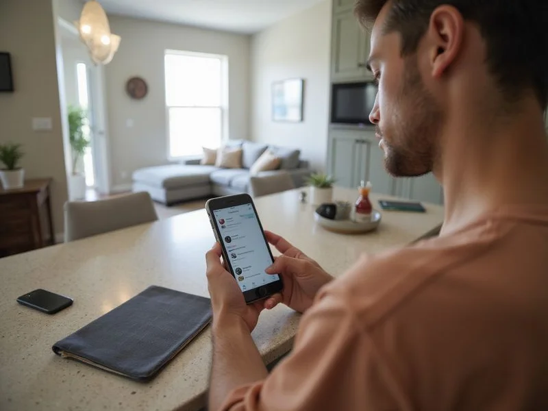Reviewing an apartment shortlist on a phone