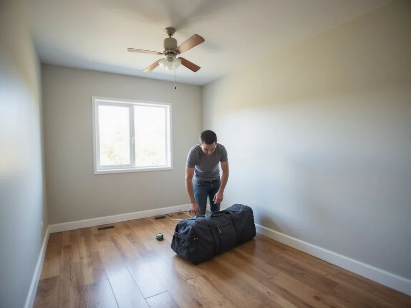Setting up an empty bedroom