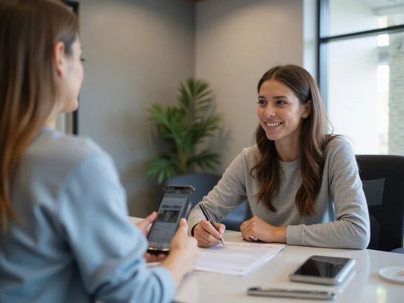 Felon Friendly Apartments client signing lease at Texas leasing office