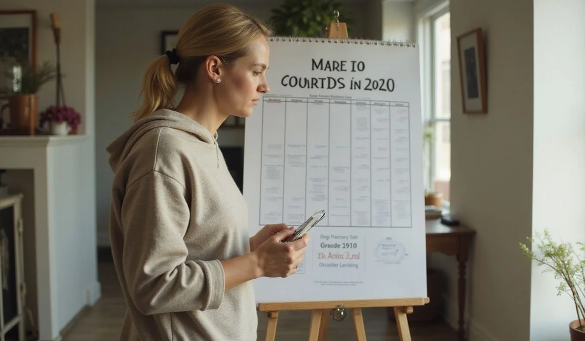 Calendar with court and move-in dates, everyday setting