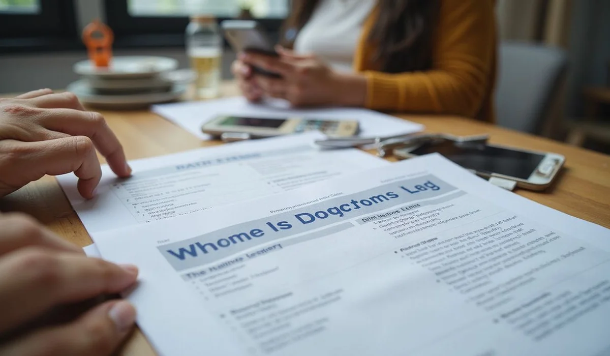 Lease and ID documents on a table, everyday setting