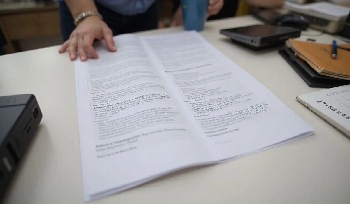 Non-disclosure order paperwork on a table, everyday setting