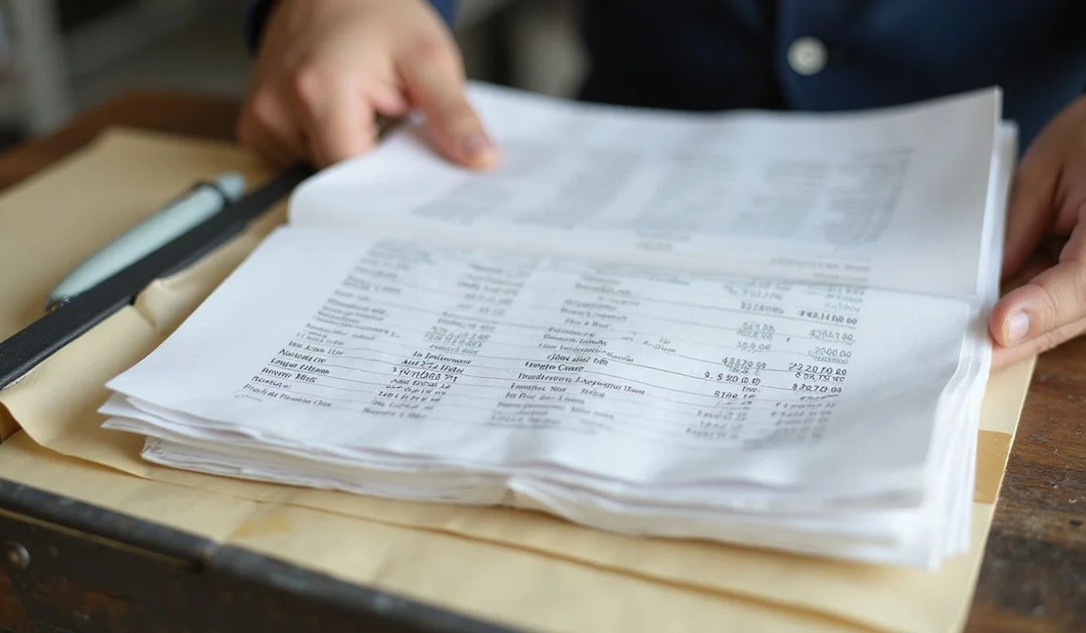 Organized folder of income and reference documents