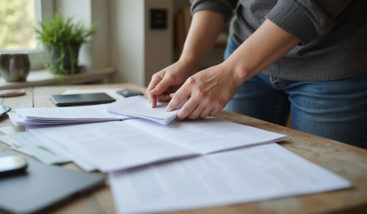 Organizing documents at home, everyday setting