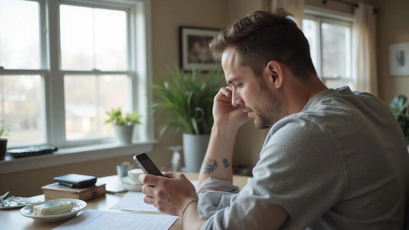 Renter reviewing an apartment application