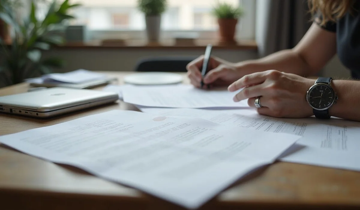 Reference letters and documents on a table, everyday setting