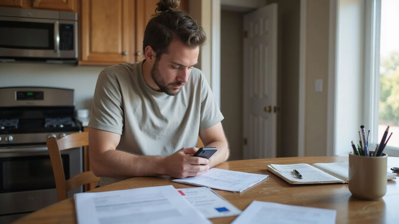 Renter preparing an application with certified disposition