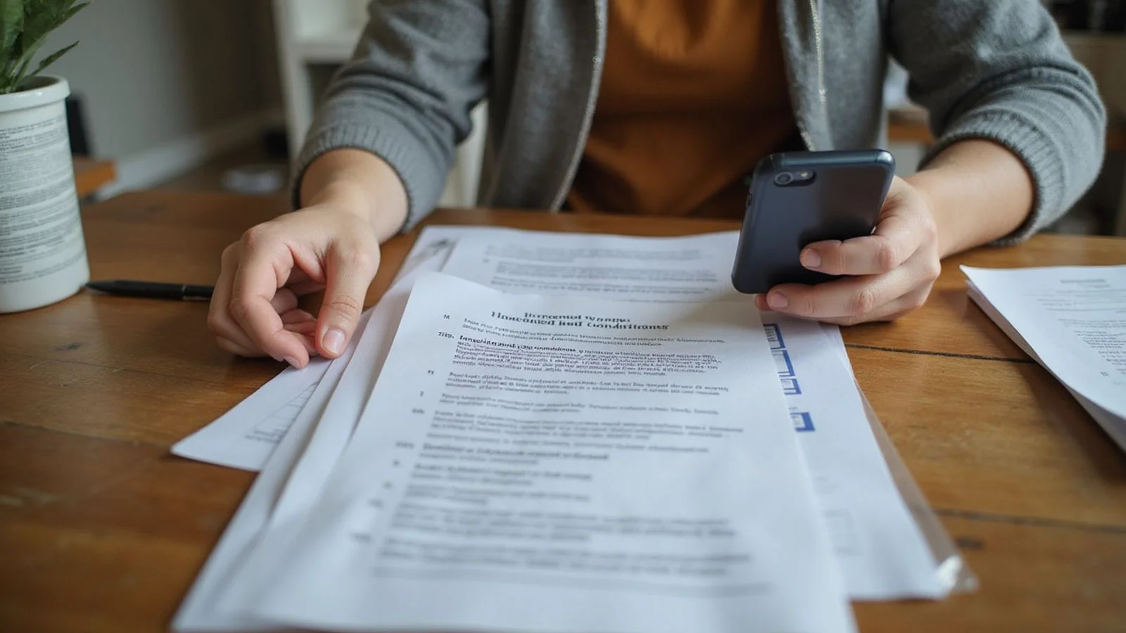 Renter reviewing probation conditions and lease